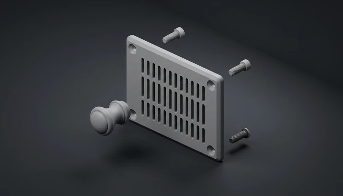 A faceplate-and-finial set modelled in Blender
