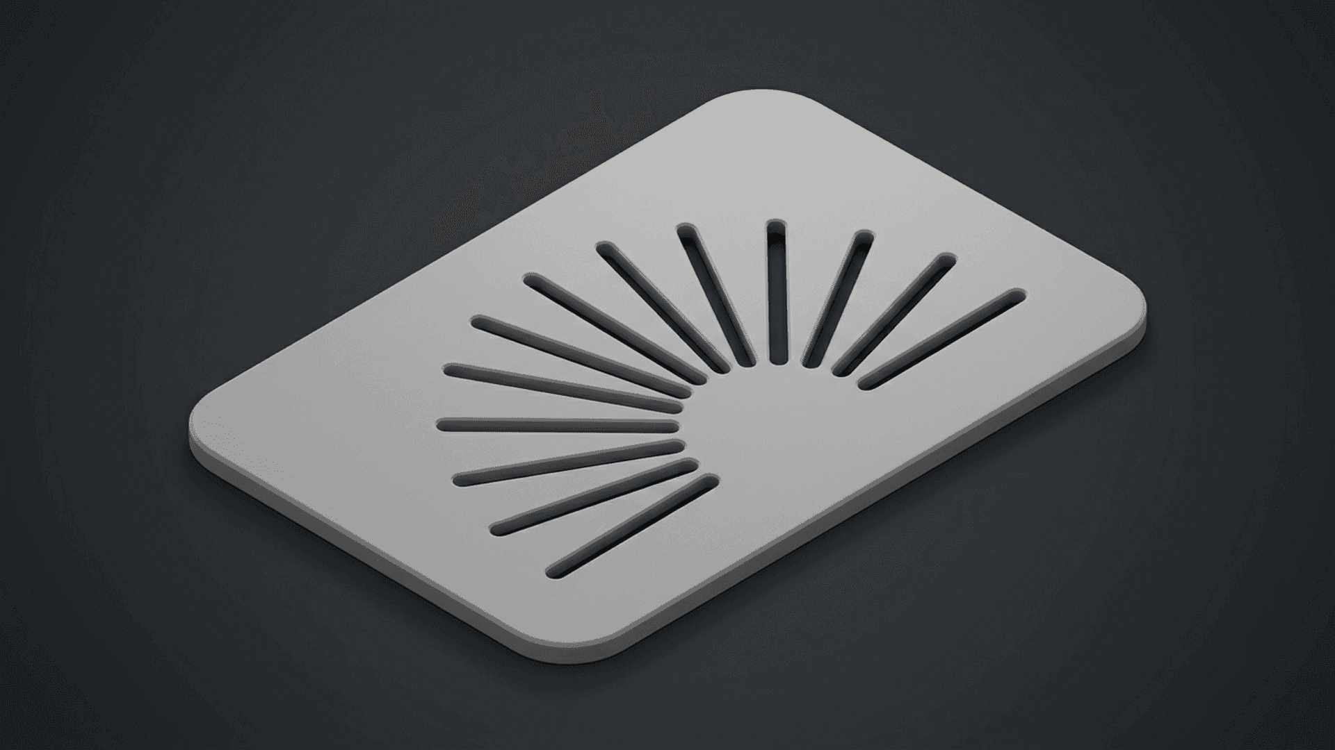 A vent panel built from an imported profile in Blender
