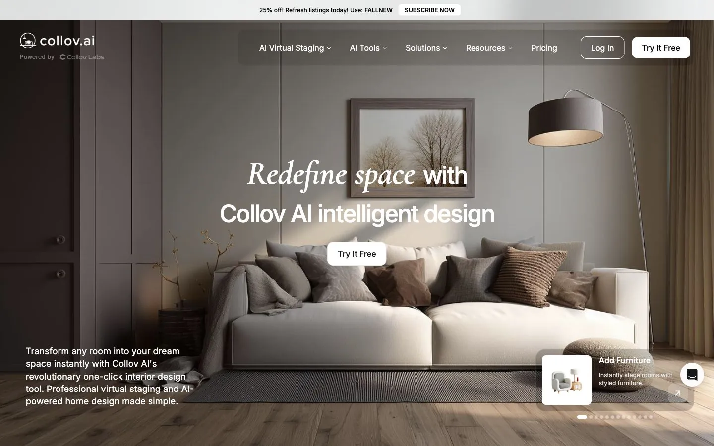Collov AI homepage, captured 8 October 2026