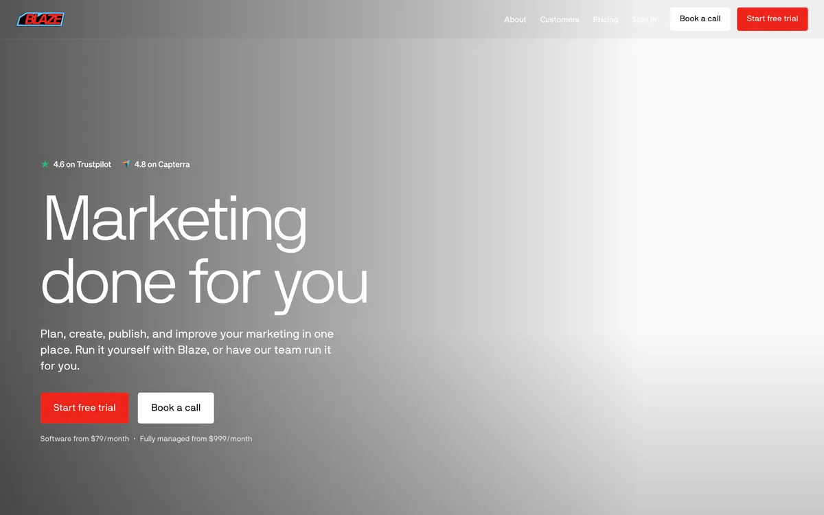Blaze homepage, captured 8 October 2026