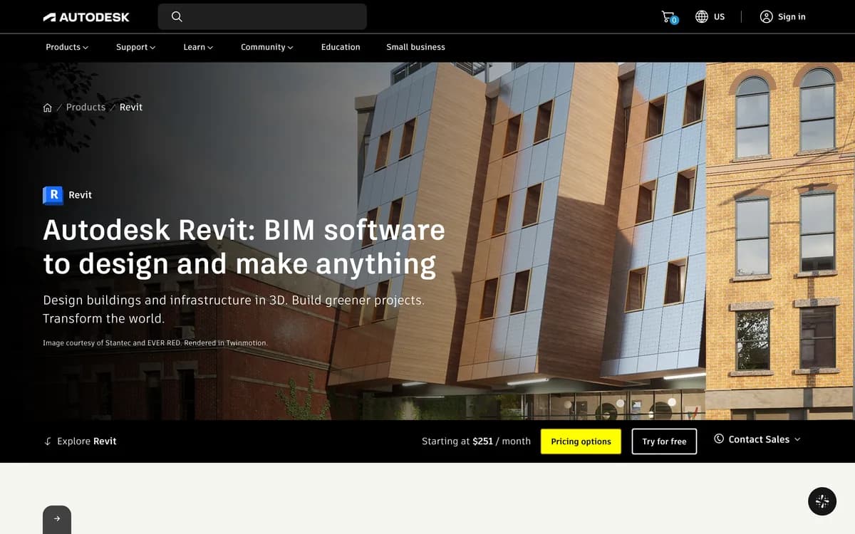 Autodesk Revit overview page, captured 25 October 2026