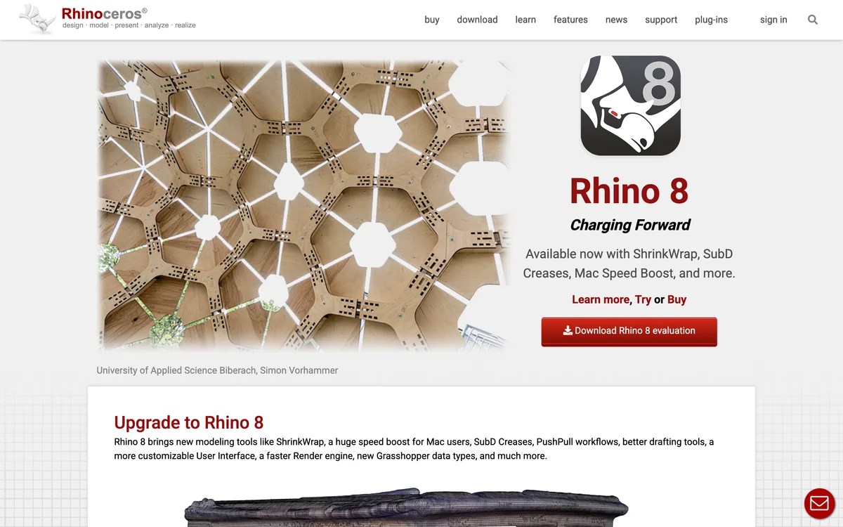Rhino 8 homepage, captured 25 October 2026