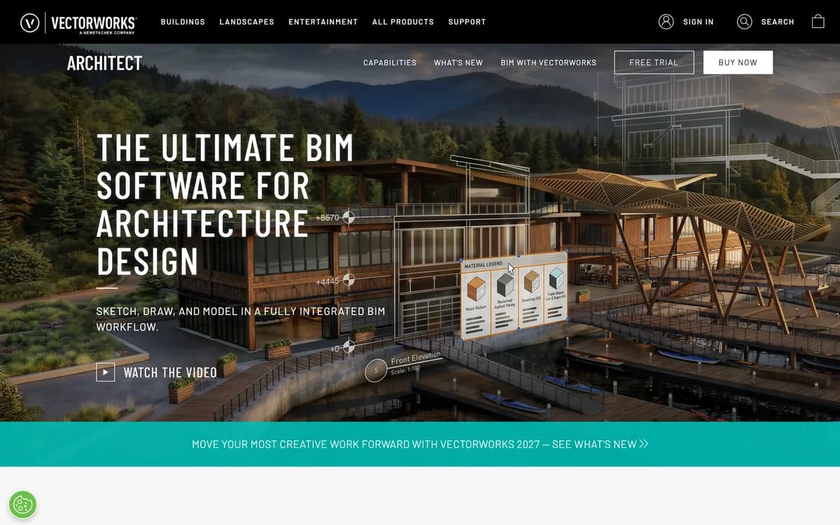Vectorworks Architect page, captured 25 October 2026