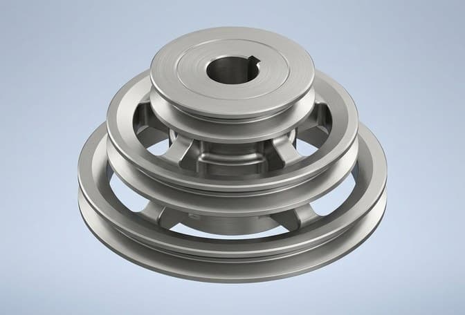 A stepped V-belt pulley modelled in FreeCAD