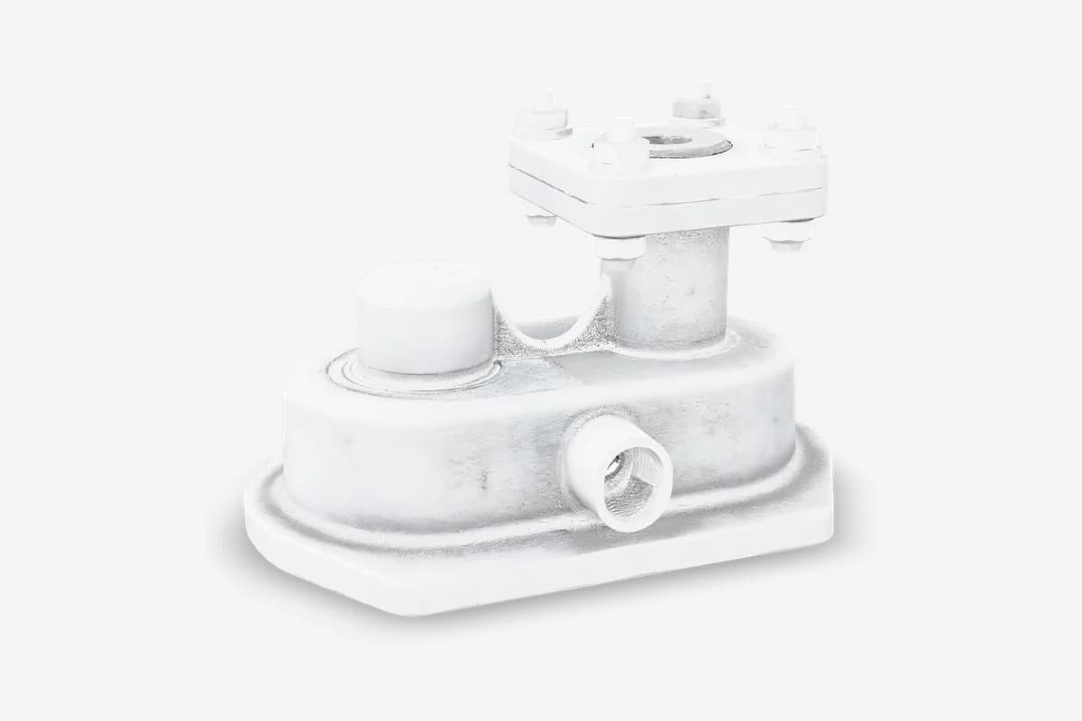 Technical drawing of a cast valve body made by TechDraw AI