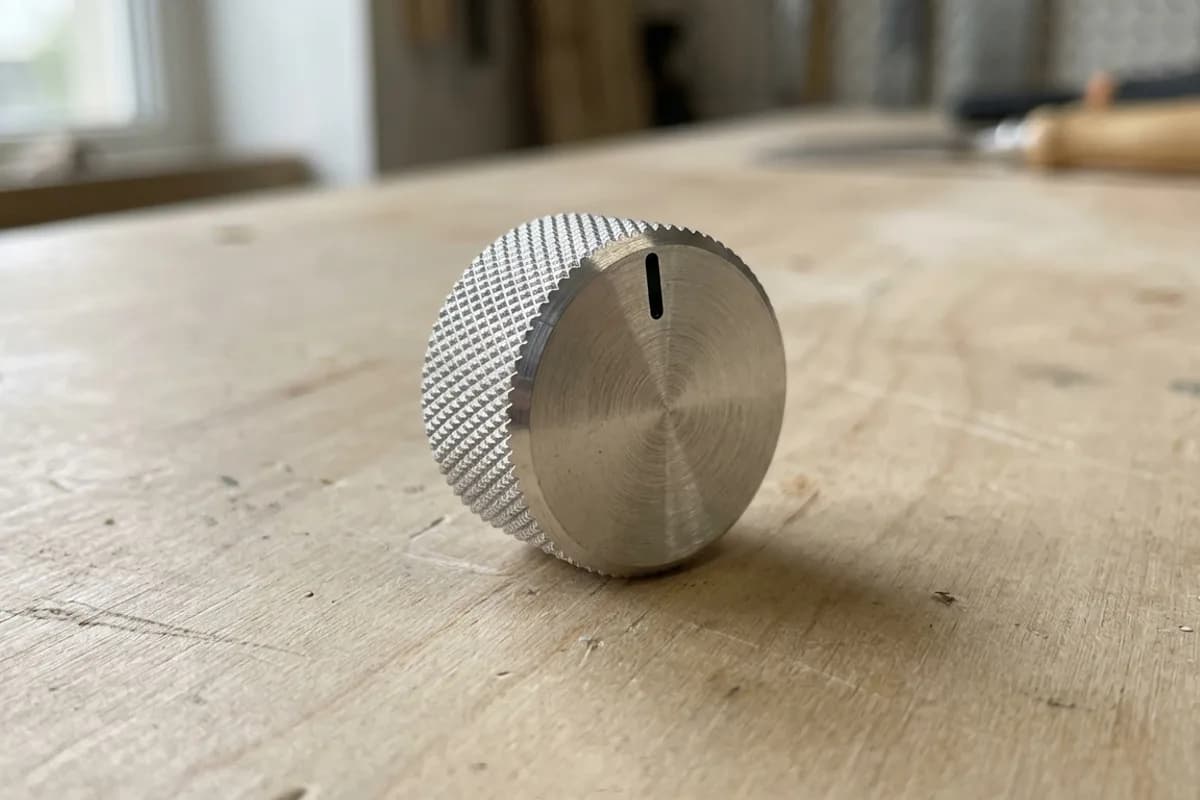 The original photo of a knurled control knob