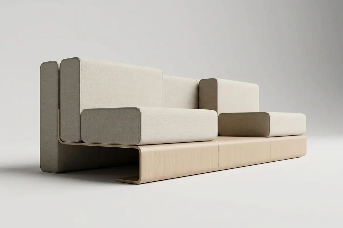 The original photo of a modular sofa