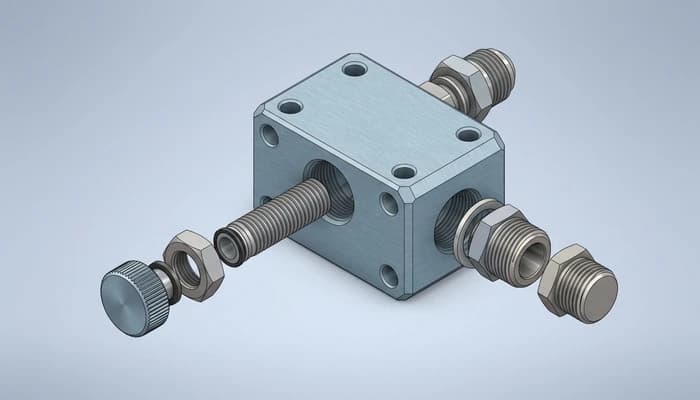 A manifold-and-spindle assembly in Inventor