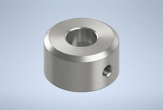 A turned spacer collar modelled in Onshape