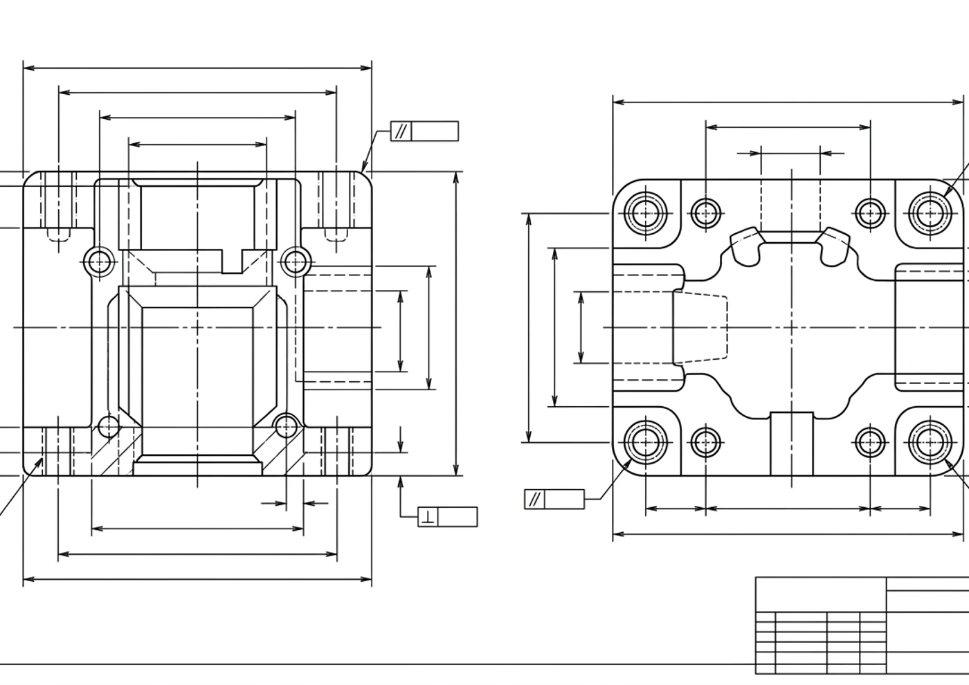 Dimensioned technical drawing generated by TechDraw AI