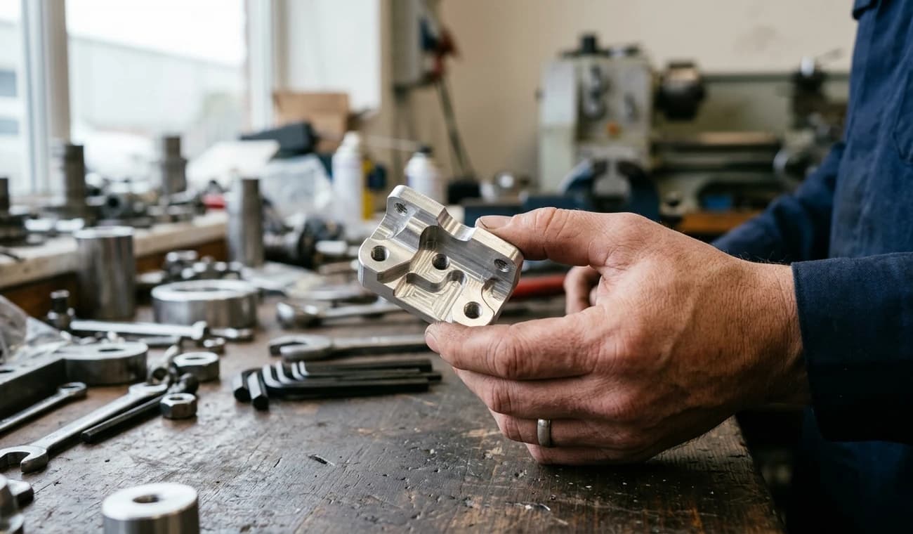 An undocumented machined part with no drawing