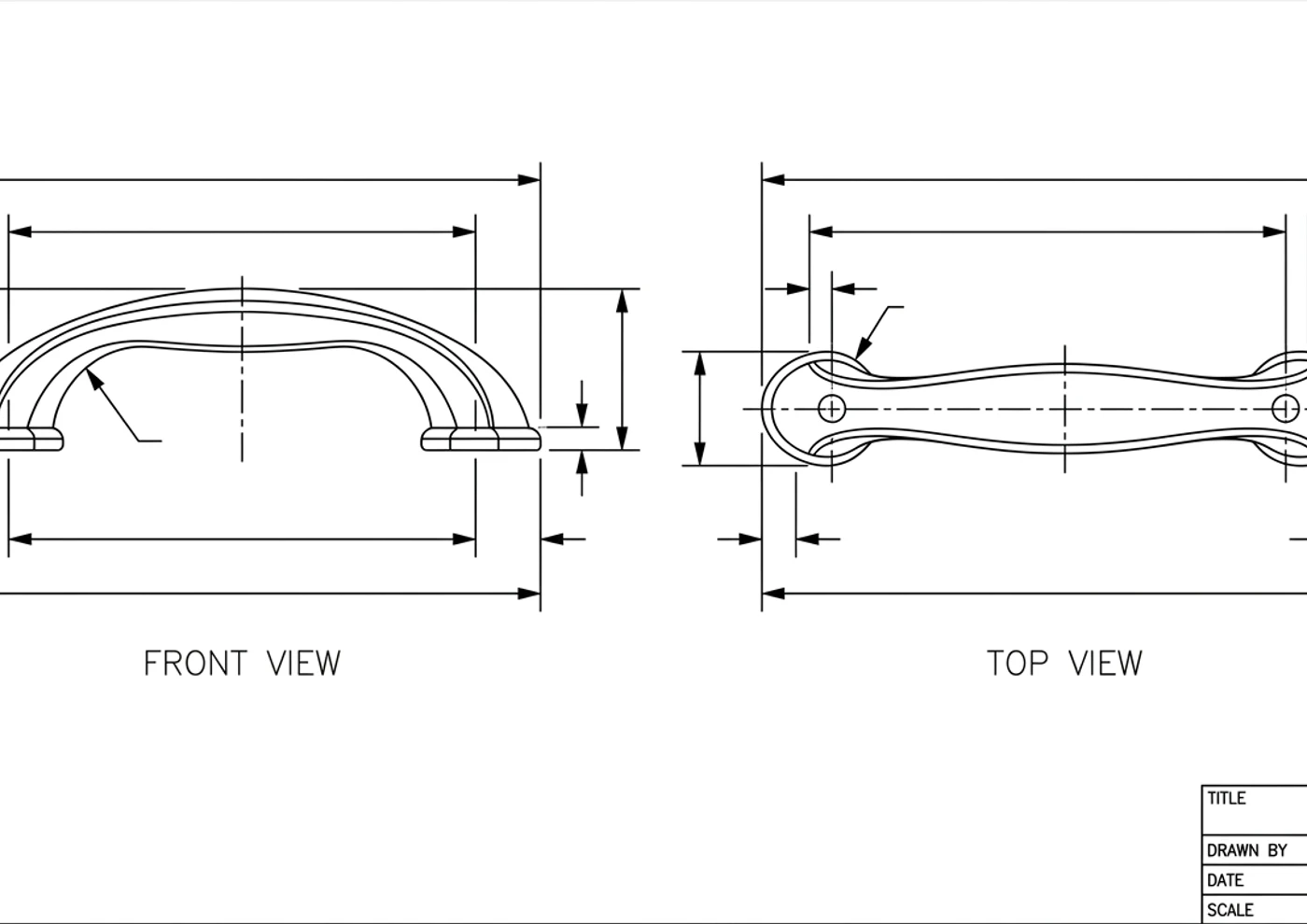 Dimensioned technical drawing generated by TechDraw AI