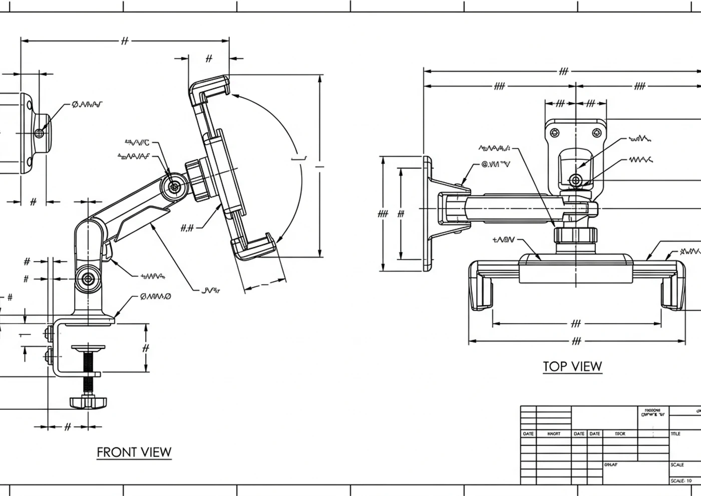 Dimensioned technical drawing generated by TechDraw AI
