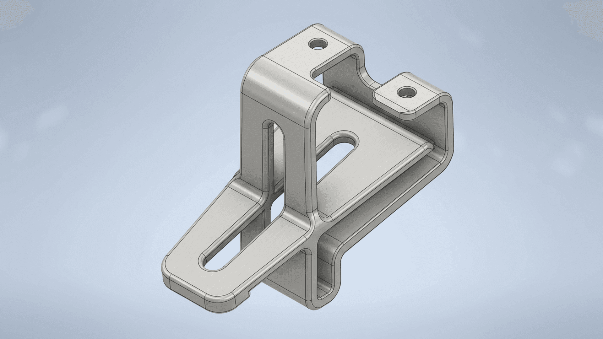 A clamp arm bracket built from an imported profile in Shapr3D