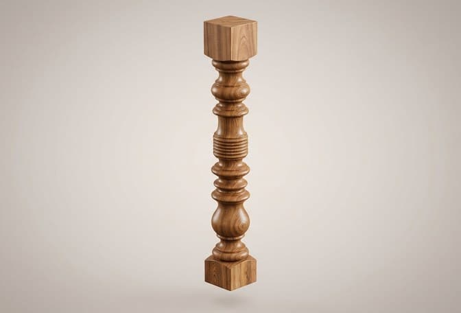 A turned hardwood baluster modelled in SketchUp