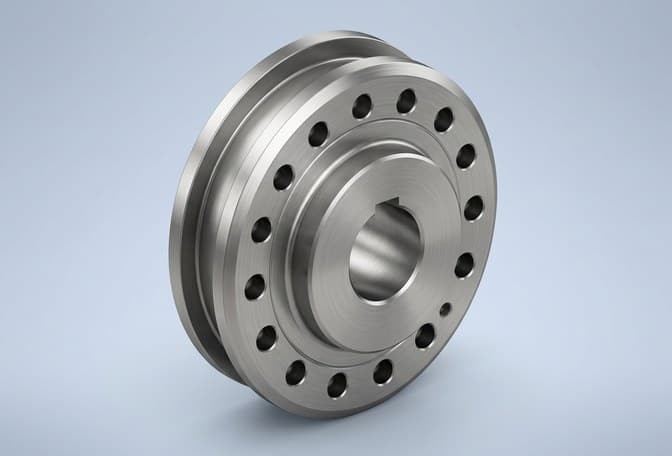 A turned flange modelled in SolidWorks