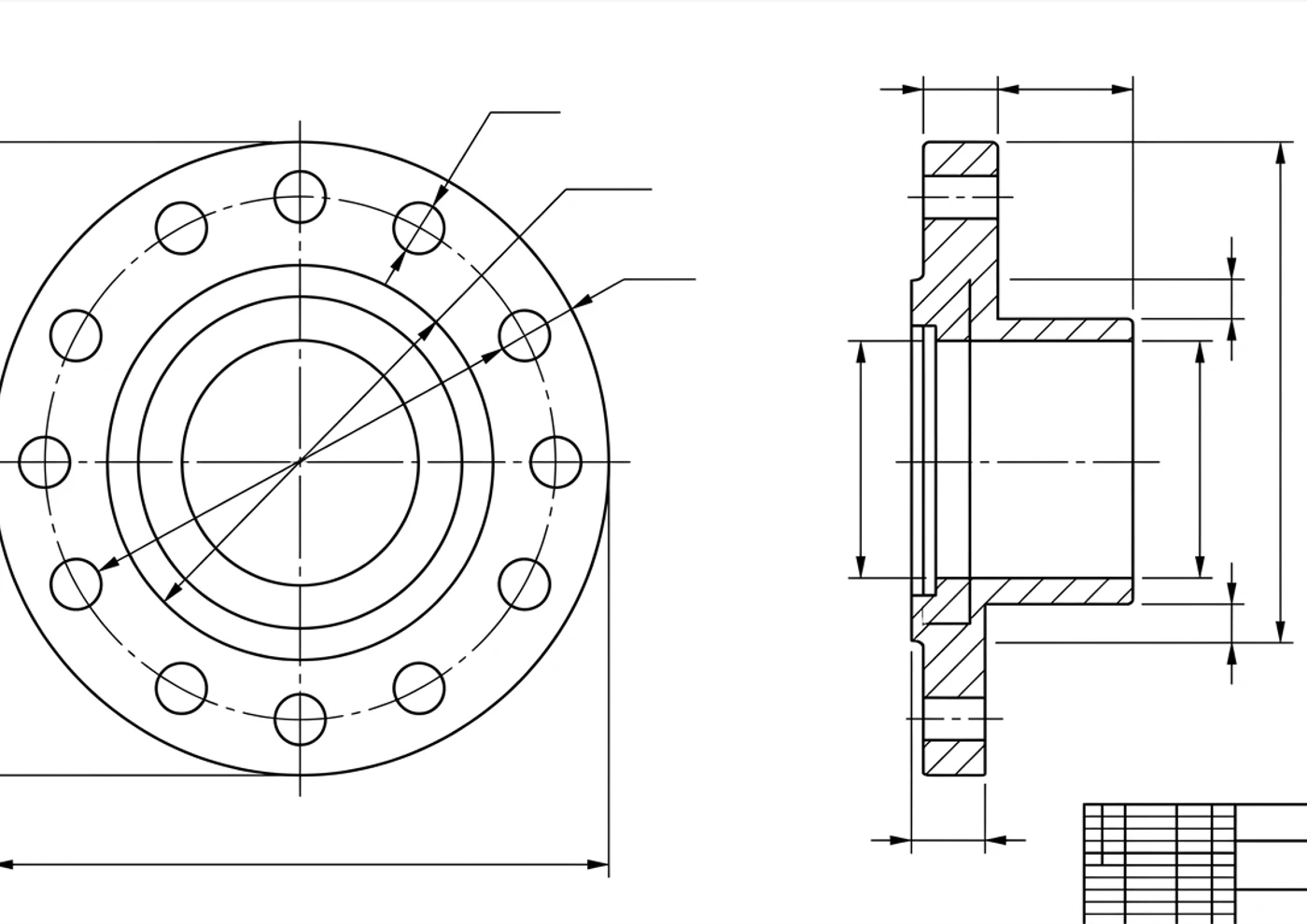 Dimensioned technical drawing generated by TechDraw AI
