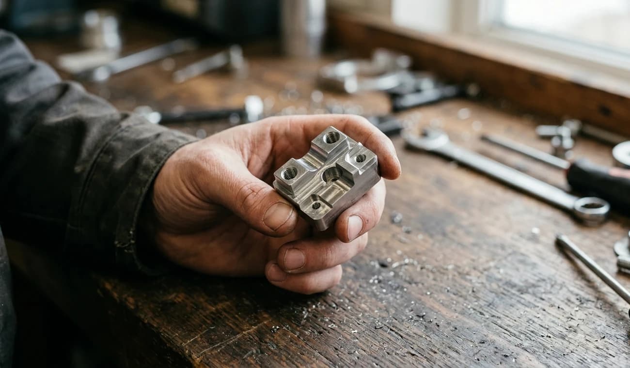 An undocumented machined part with no drawing