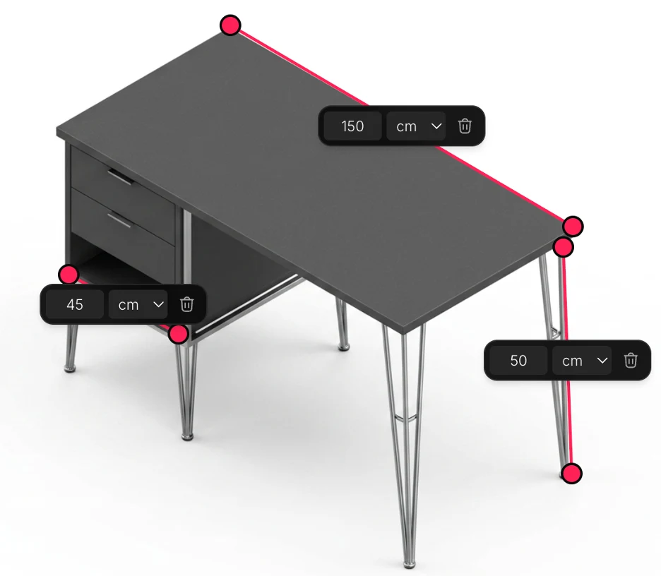 TechDraw AI step two: entering one known reference dimension to set the true scale