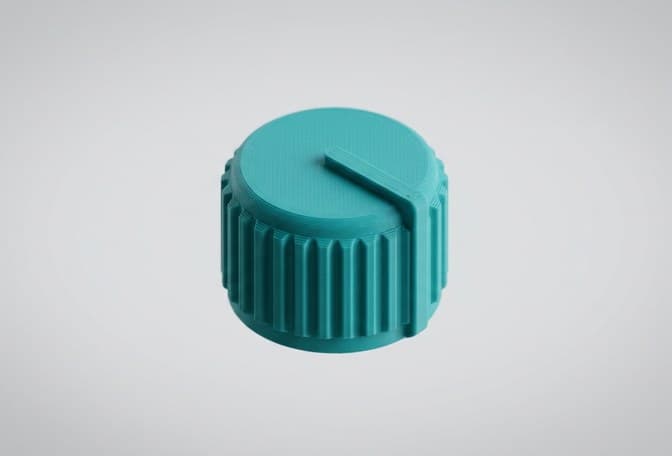 A 3D-printed knob modelled in Tinkercad