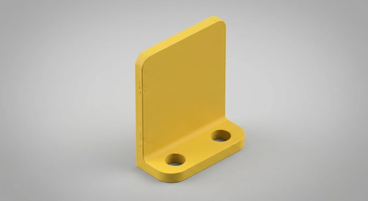 A flat outline raised into a 3D-printed solid