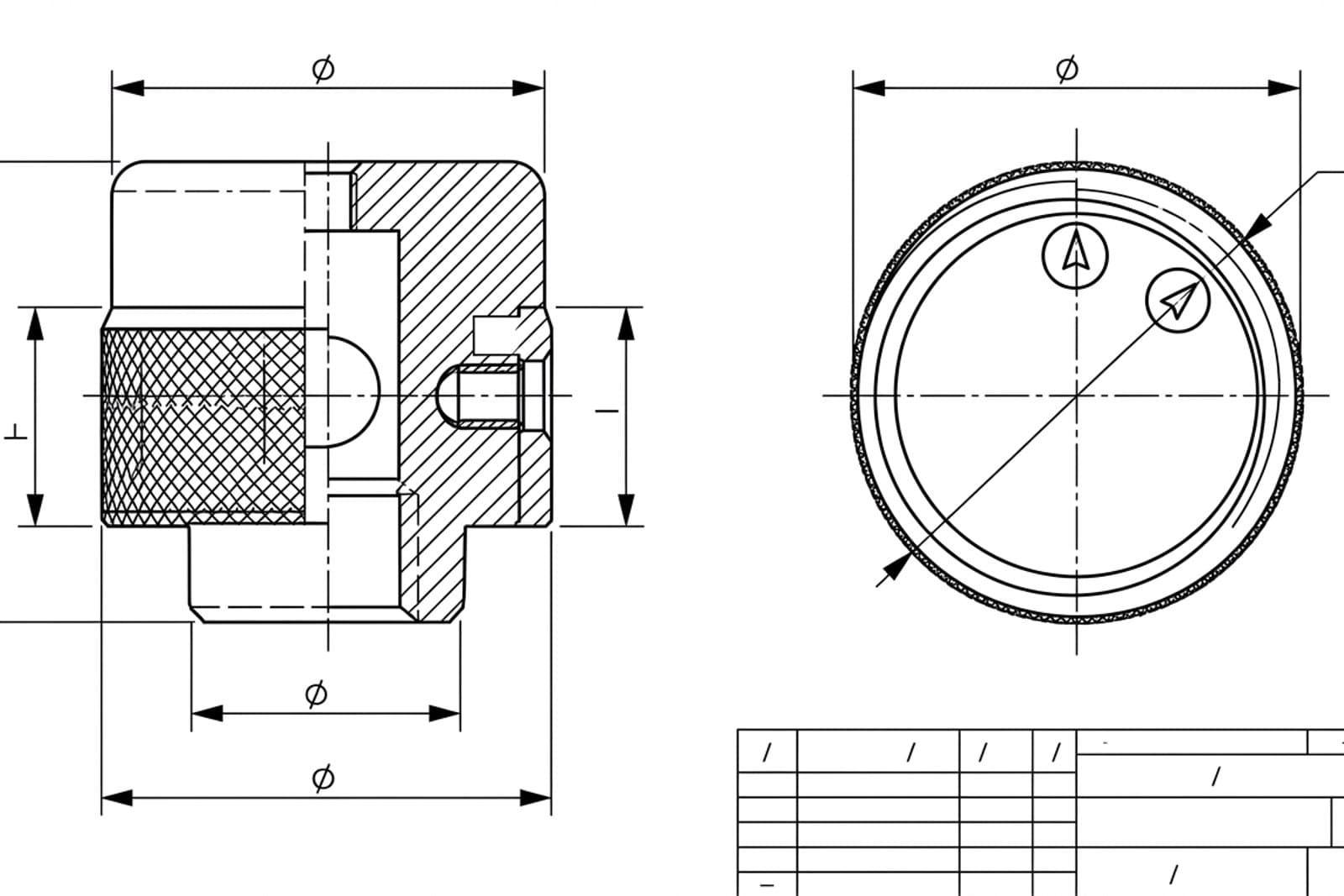 Dimensioned knob drawing exported as SVG