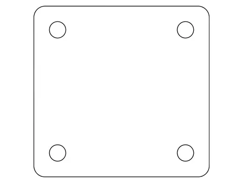 A flat closed cut path traced from a photograph, the outline a laser or router follows