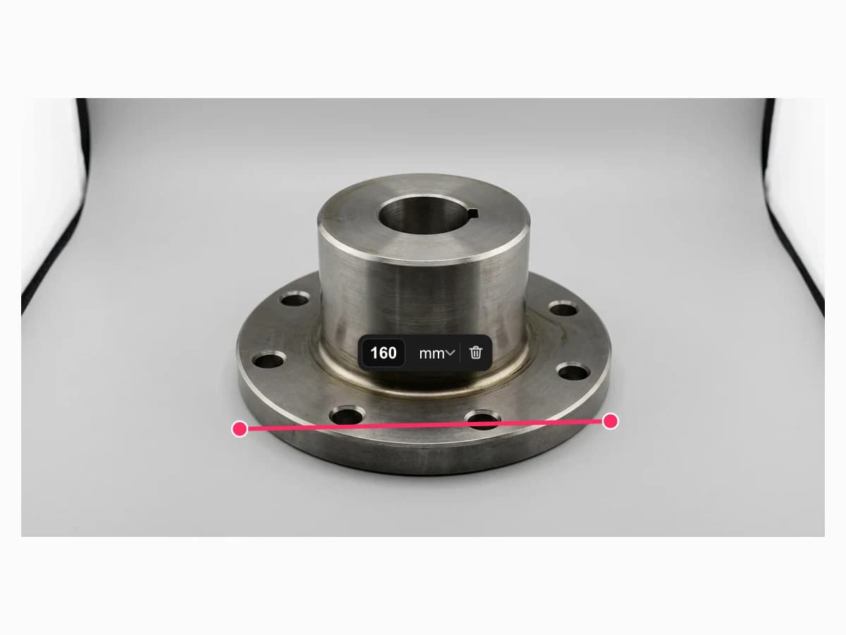 Setting a caliper measurement to anchor the part drawing's scale