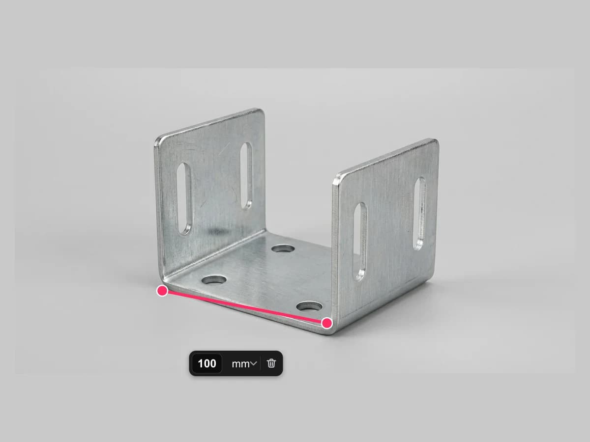 Setting the bracket's measured size and material thickness before generating the drawing