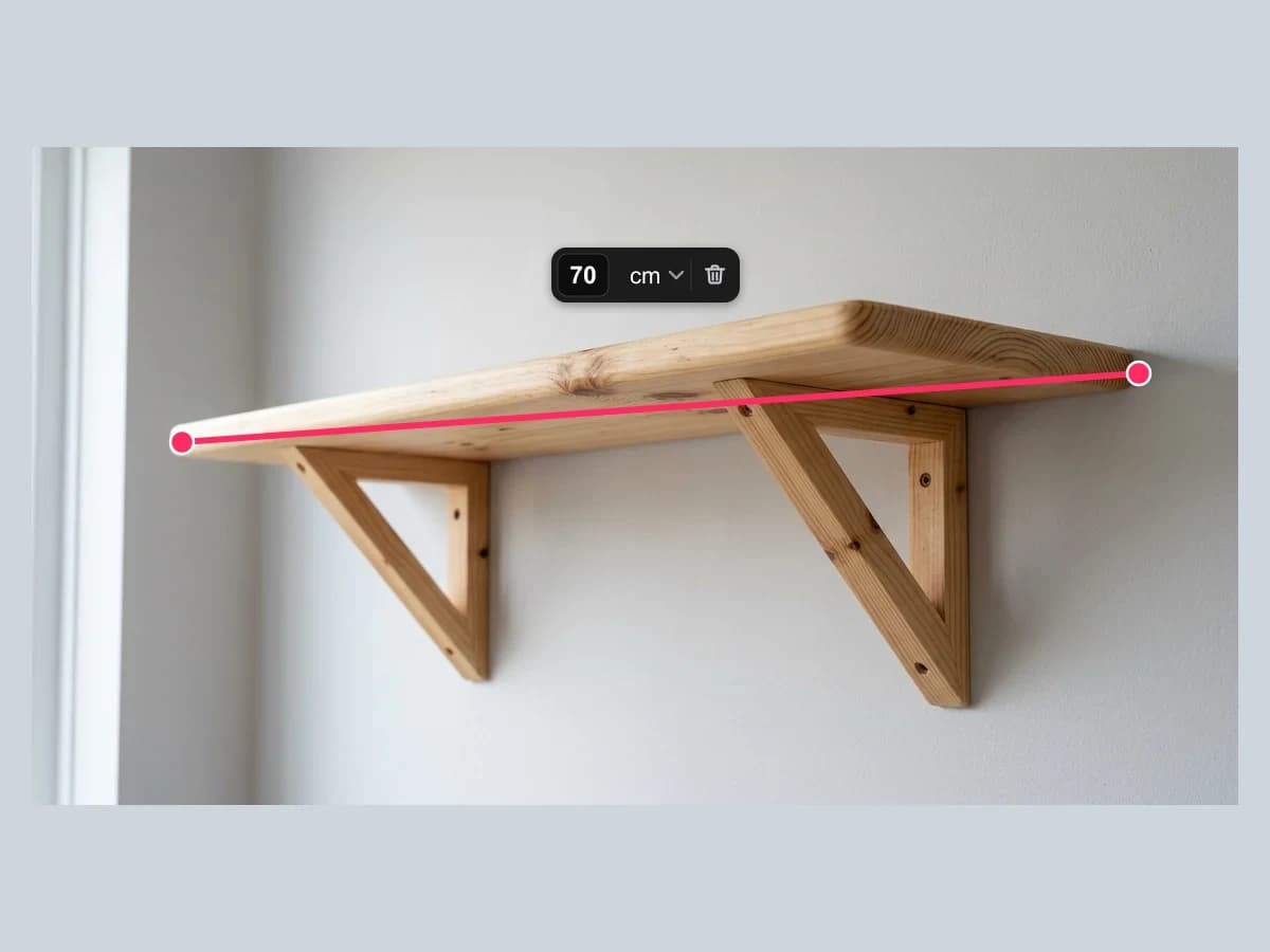 Setting a tape-measure dimension to scale the woodworking plan